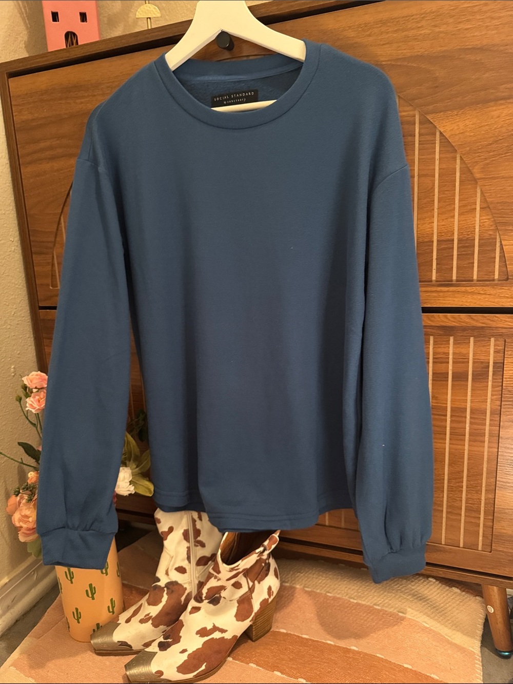 Crewneck Sweater in Slate Blue